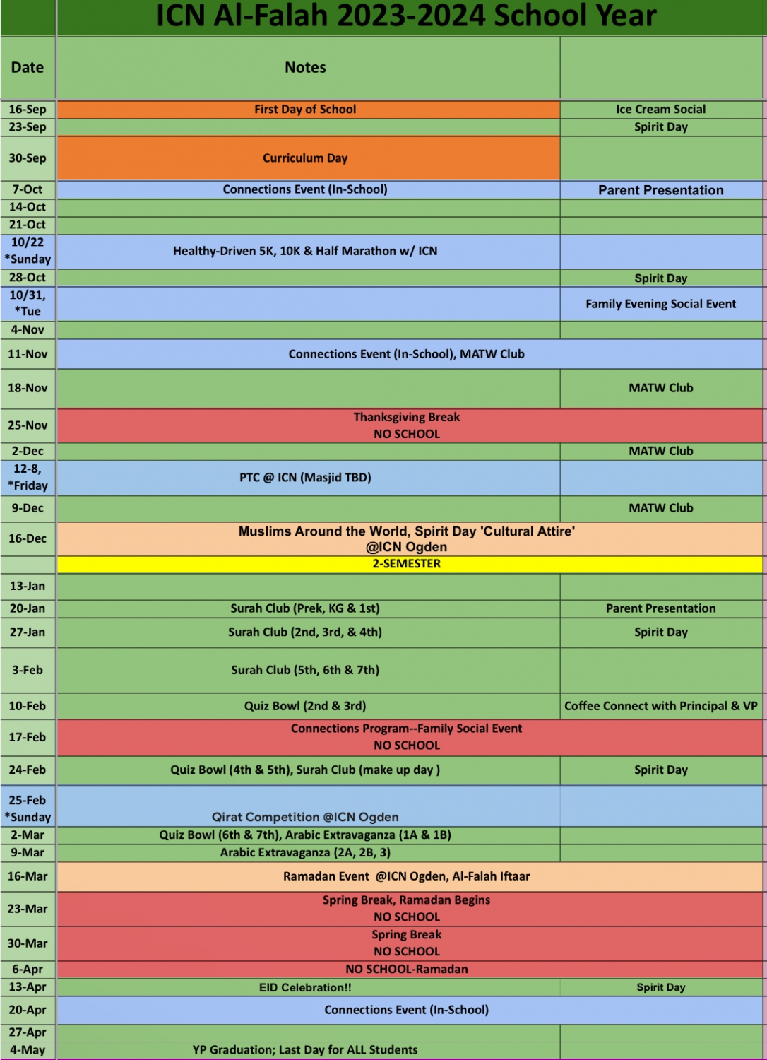 20232024 Calendar ICN AlFalah Academy